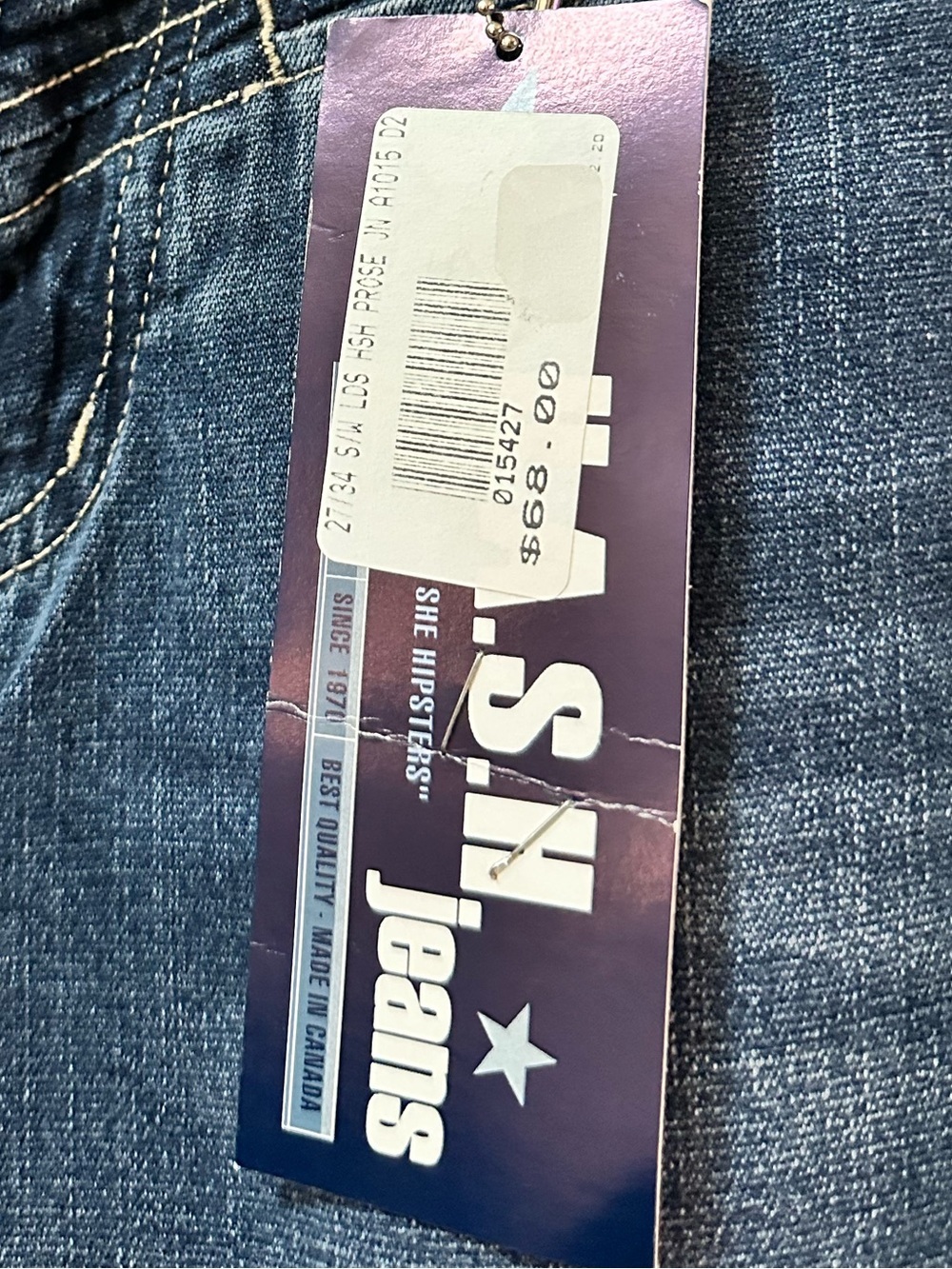 Vintage Y2K H.A.S.H. Jeans NWT Women’s 27x35 Bootcut Canada Made Denim Size 6 - Picture 9 of 9